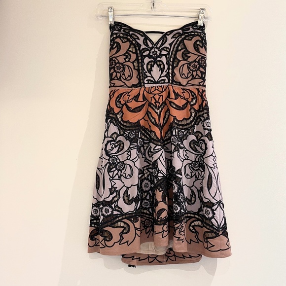 Free People Dresses & Skirts - Free People Lace Strappy Tie Back Mini Dress Size 4